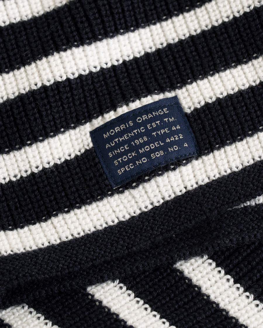 Uomini | Maglieria | Morris | Calton Stripe O-Neck White/Navy