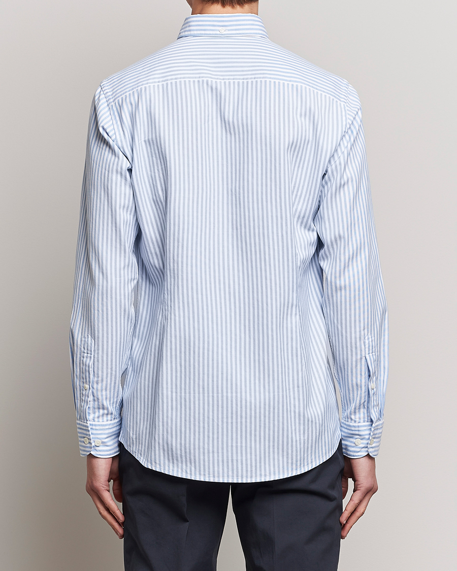 Uomini | Camicie | Eton | Slim Fit Royal Oxford Stripe Button Down Light Blue