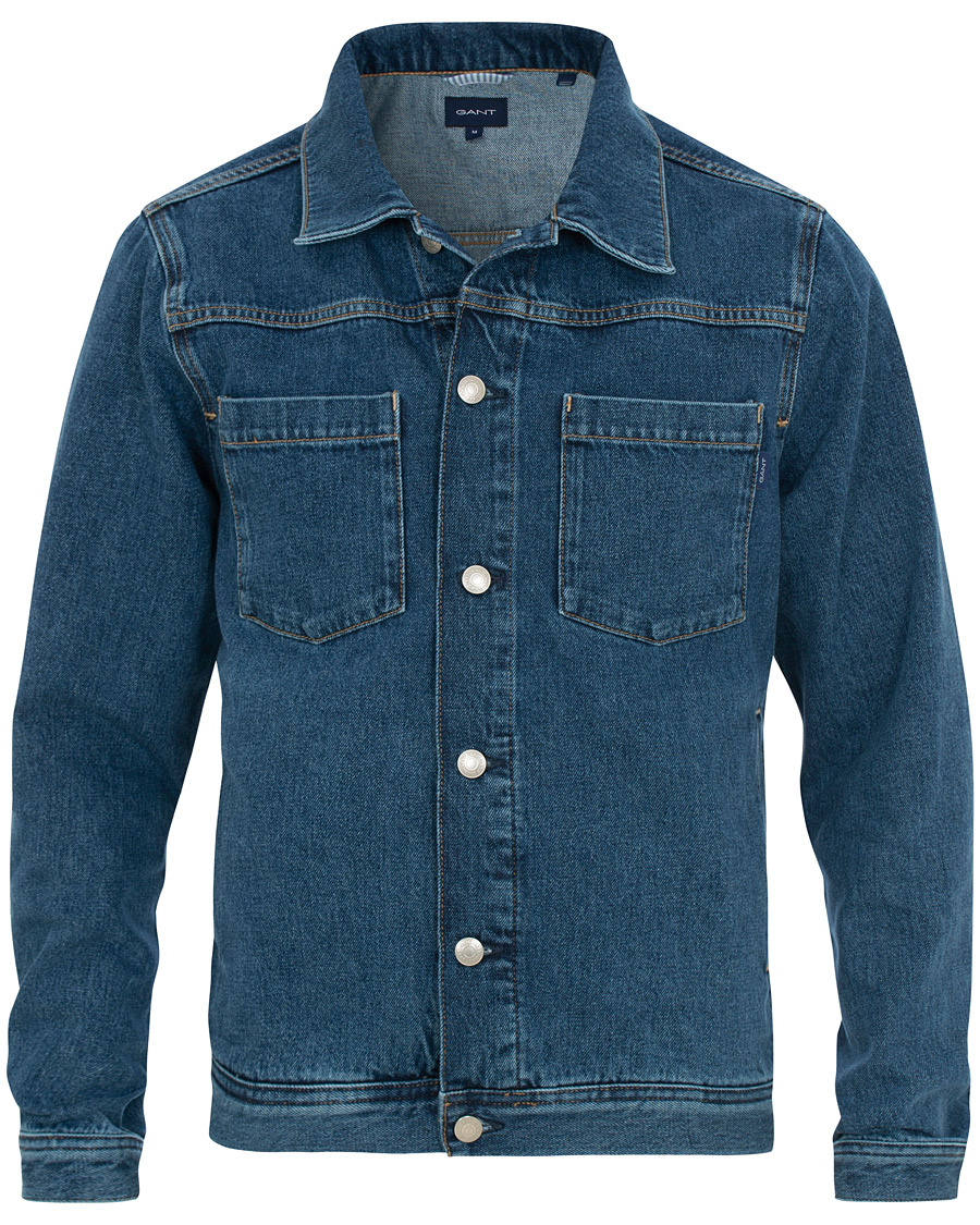 Uomini | Giacche | GANT | Indigo Jeans Jacket Blue Wash