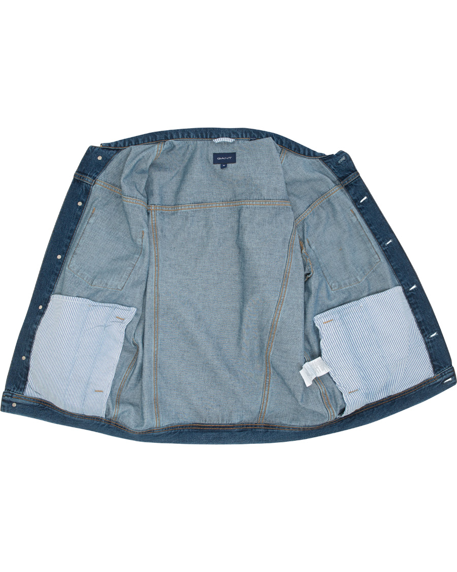 Uomini | Giacche | GANT | Indigo Jeans Jacket Blue Wash
