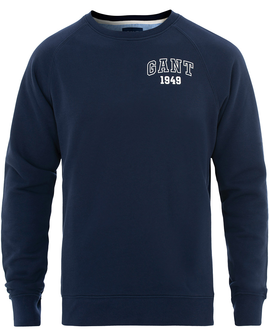 Uomini | Maglieria | GANT | Summer Logo Crew Neck Sweatshirt Evening Blue