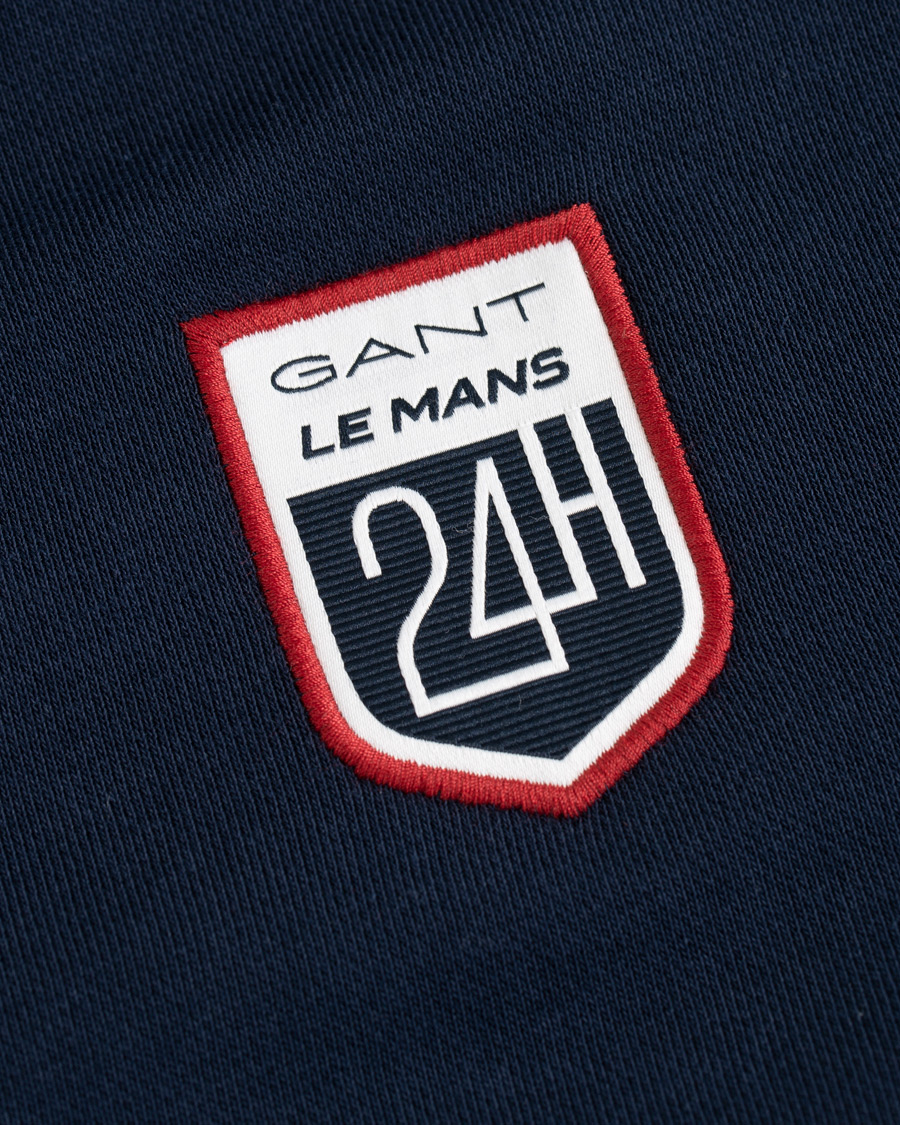Uomini | Maglieria | GANT | Le Mans Full Zip Hoodie Evening Blue