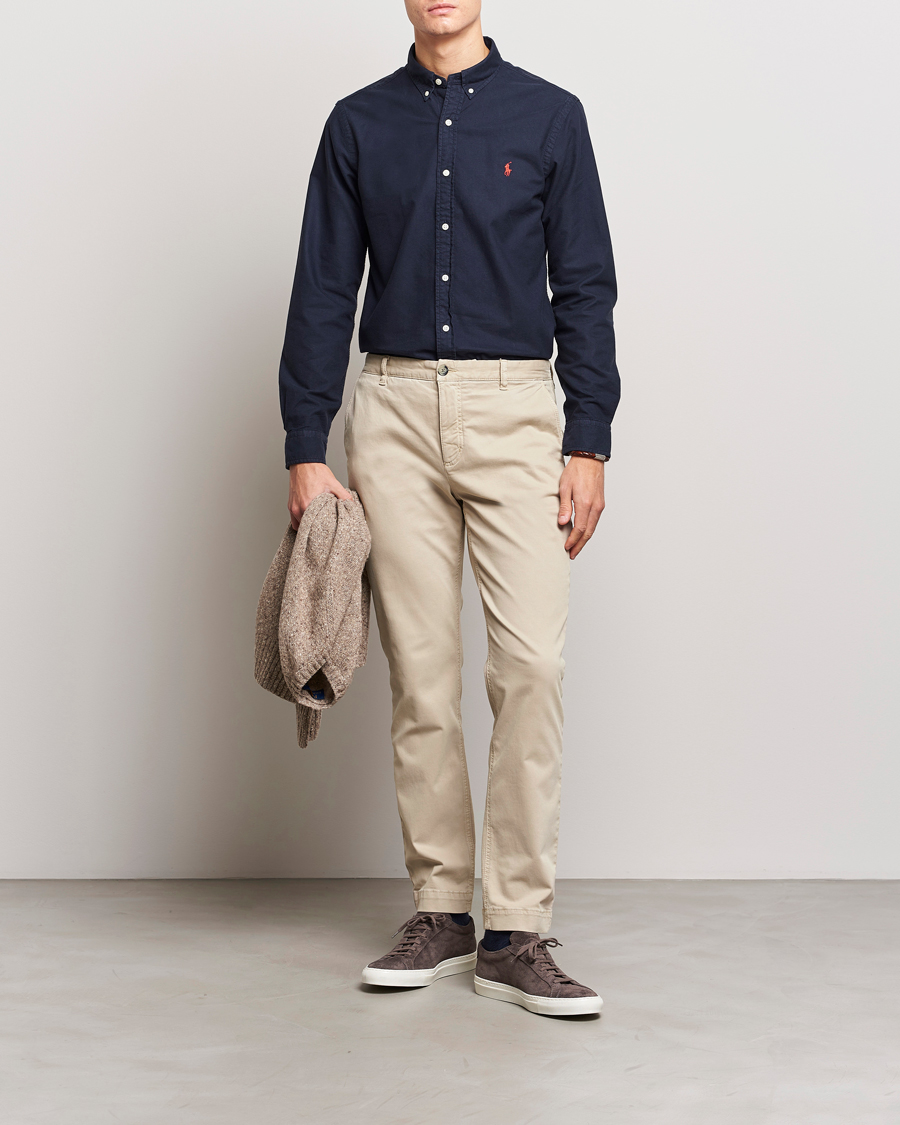 Uomini | Camicie | Polo Ralph Lauren | Slim Fit Garment Dyed Oxford Shirt Navy