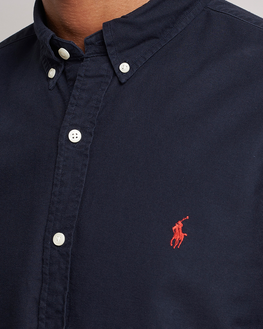 Uomini | Camicie | Polo Ralph Lauren | Slim Fit Garment Dyed Oxford Shirt Navy