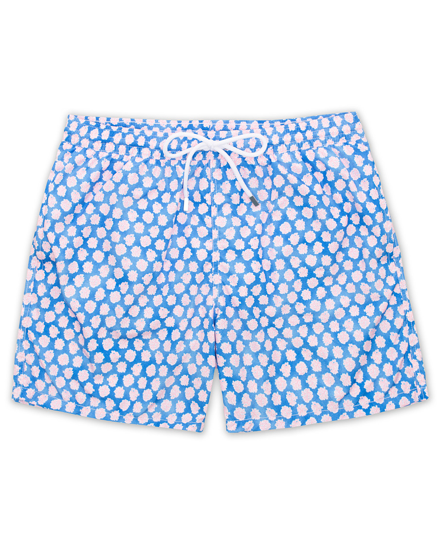 Uomini | Costumi da bagno | Barba Napoli | Coral Print Swim Shorts Medium Blue