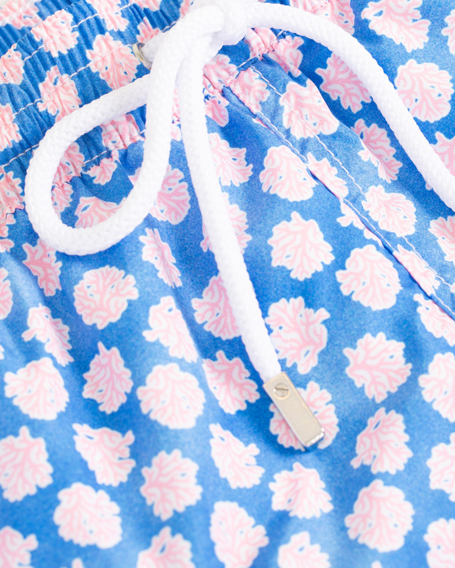 Uomini | Costumi da bagno | Barba Napoli | Coral Print Swim Shorts Medium Blue