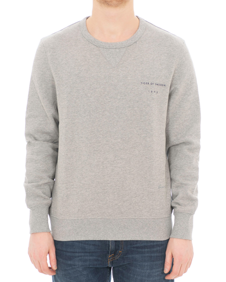 Uomini | Maglieria | Tiger of Sweden | Dinos Sweatshirt Grey Melange