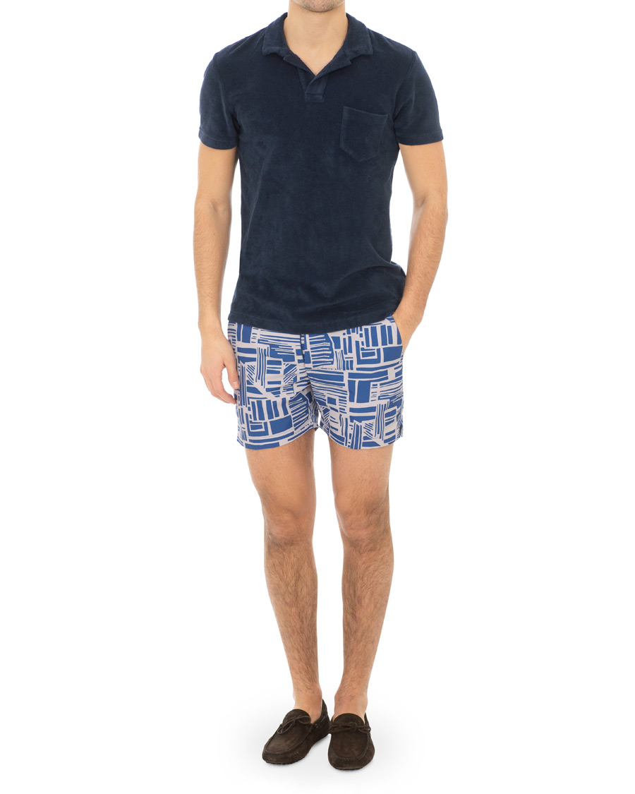 Uomini | Costumi da bagno | Frescobol Carioca | Classic Short Swimshorts Linha Navy/Smoke Grey