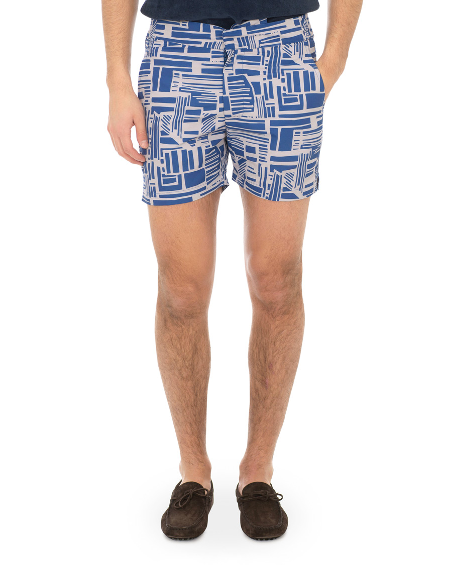 Uomini | Costumi da bagno | Frescobol Carioca | Classic Short Swimshorts Linha Navy/Smoke Grey