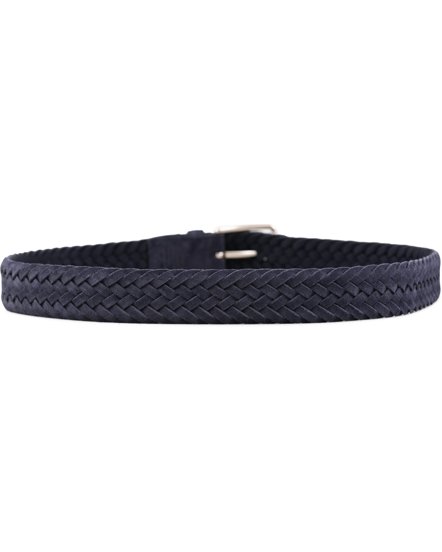 Uomini | Tod's Intreccio Woven Belt Midnight Blue Suede | Tod's | Intreccio Woven Belt Midnight Blue Suede