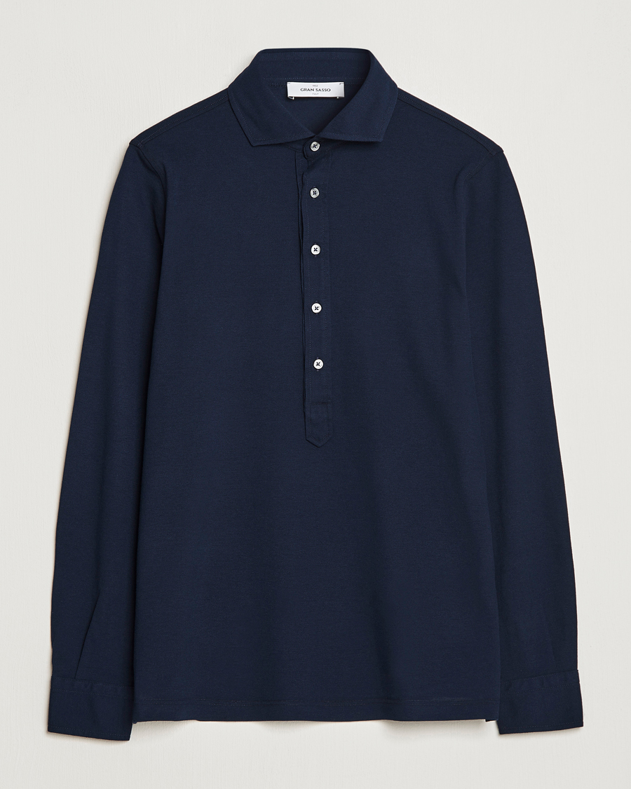 Uomini | Camicie | Gran Sasso | Popover Shirt Navy
