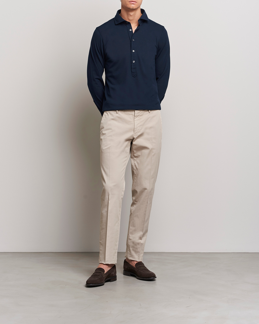 Uomini | Camicie | Gran Sasso | Popover Shirt Navy