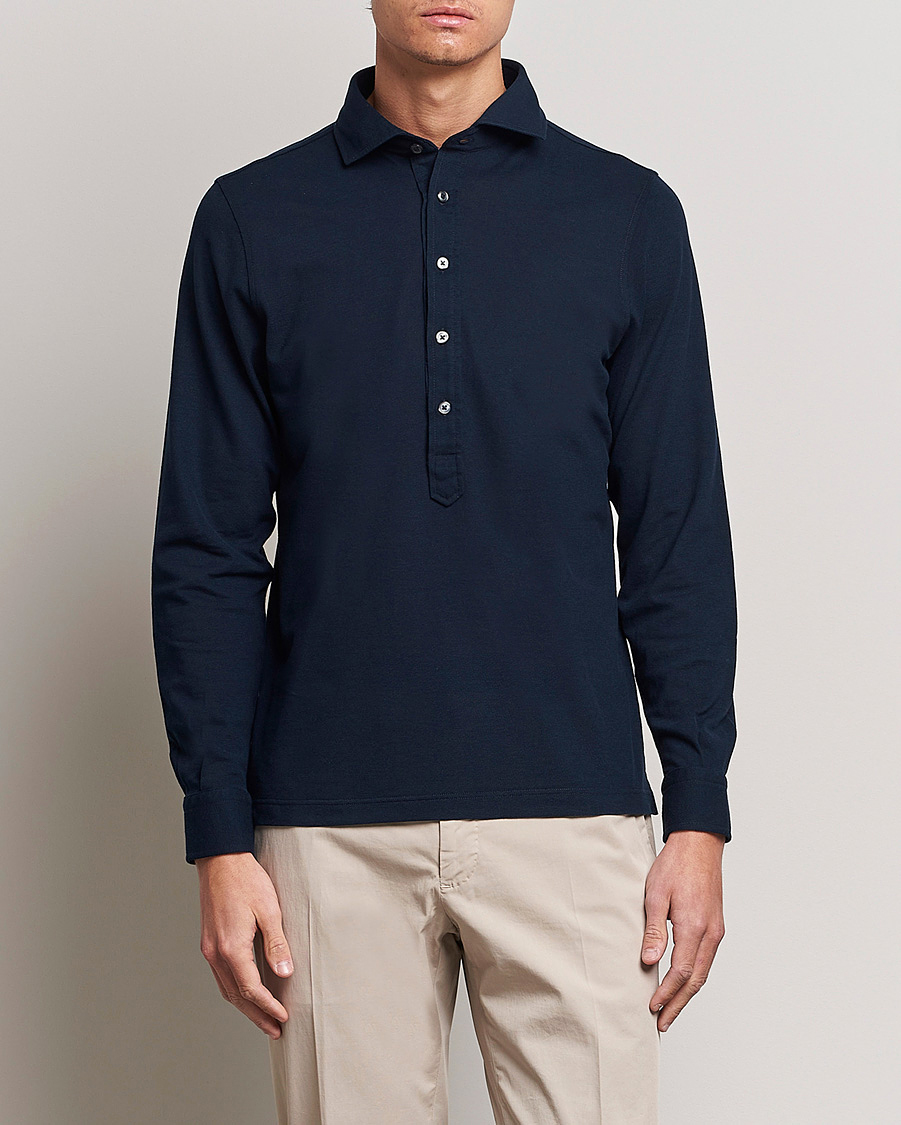 Uomini | Camicie | Gran Sasso | Popover Shirt Navy