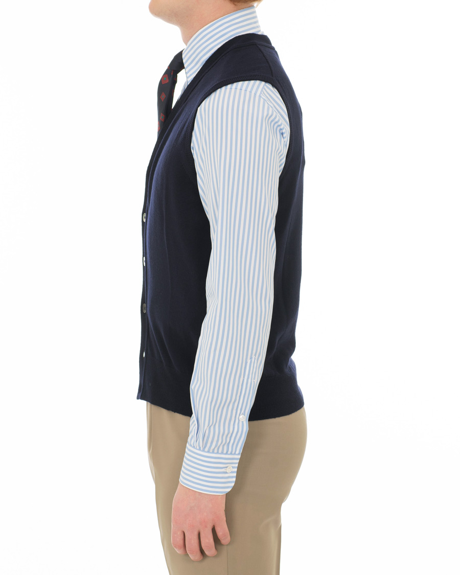 Uomini | Maglieria | Berg&Berg | Börje Sleeveless Cardigan Navy