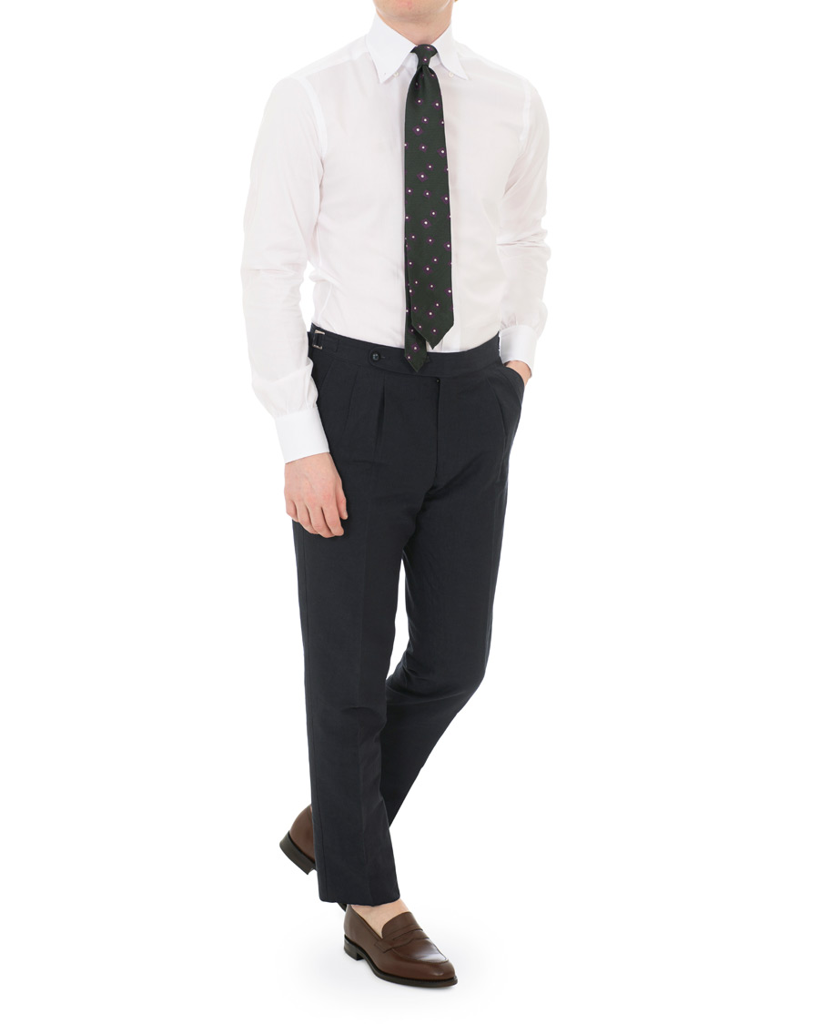 Uomini | Camicie | Berg&Berg | Frithof Handmade Button Down Cotton Shirt White