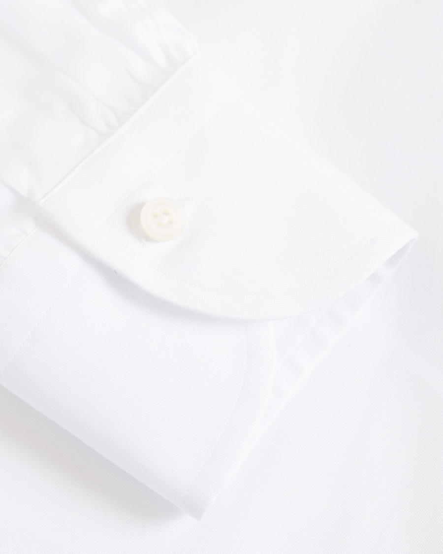 Uomini | Camicie | Berg&Berg | Frithof Handmade Button Down Cotton Shirt White