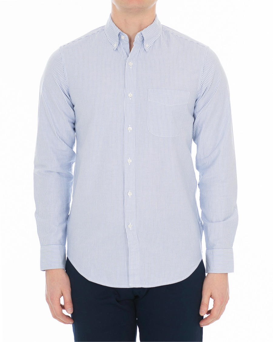 Uomini | Camicie | J.Crew | Slim Fit Stretch Oxford University Stripe Shirt Blue