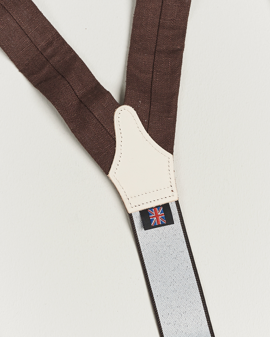 Uomini | Bretelle | Albert Thurston | Linen Braces 38mm Brown