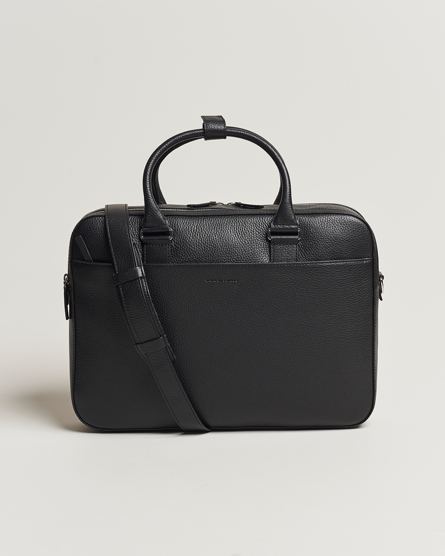 Uomini | Borse | Tiger of Sweden | Burin Grained Leather Breifcase Black