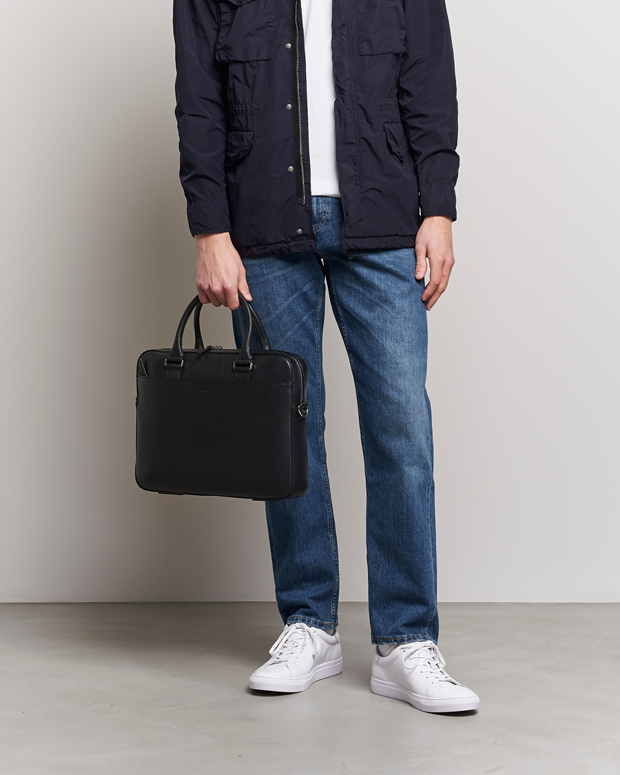 Uomini | Borse | Tiger of Sweden | Bosun Grained Leather Briefcase Black
