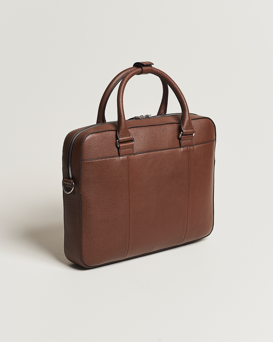 Uomini | Borse | Tiger of Sweden | Bosun Grained Leather Briefcase Brown