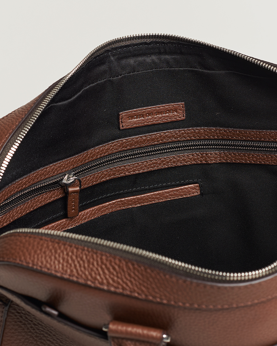 Uomini | Borse | Tiger of Sweden | Bosun Grained Leather Briefcase Brown