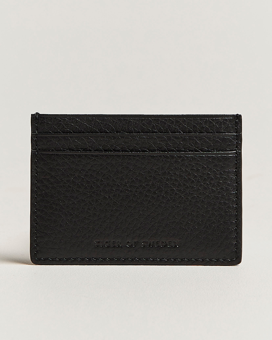 Uomini | Portafogli | Tiger of Sweden | Wake Grained Leather Cardholder Black