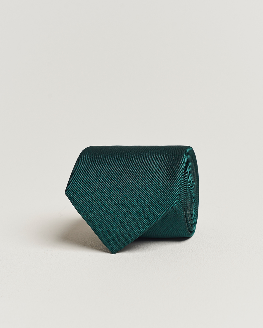 Uomini | Cravatte | Amanda Christensen | Plain Classic Tie 8 cm Dark Green