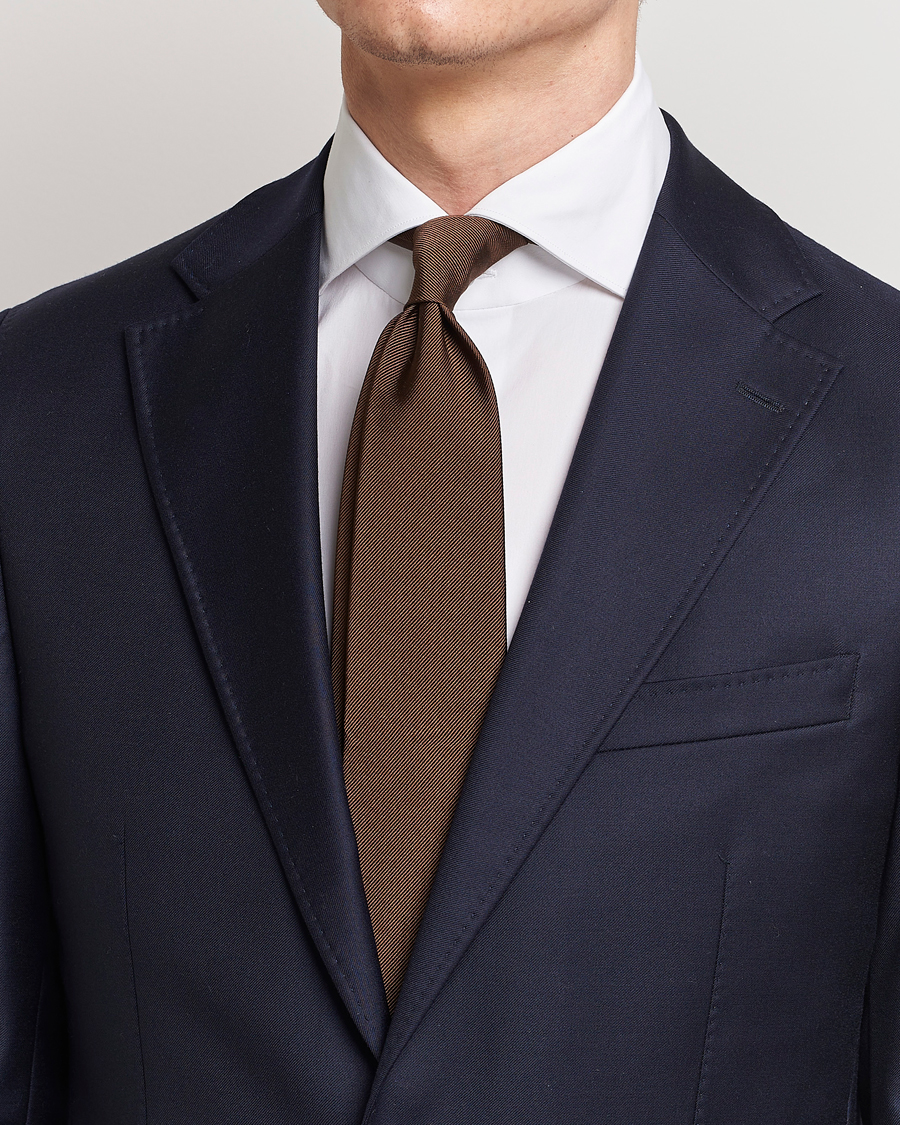 Uomini | Cravatte | Amanda Christensen | Plain Classic Tie 8 cm Brown