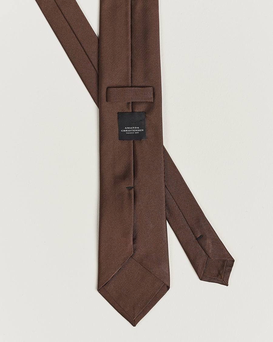 Uomini | Cravatte | Amanda Christensen | Plain Classic Tie 8 cm Brown