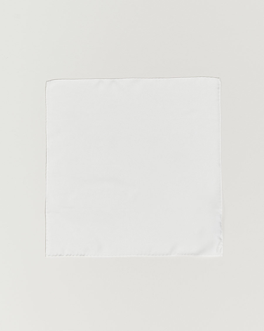 Uomini | Fazzoletti da taschino | Amanda Christensen | Handkercheif Silk White