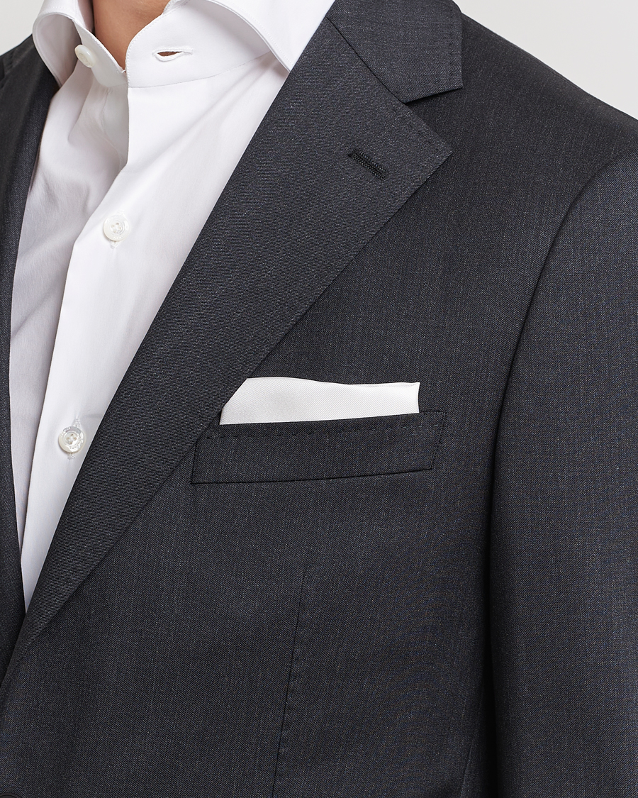 Uomini | Fazzoletti da taschino | Amanda Christensen | Handkercheif Silk White