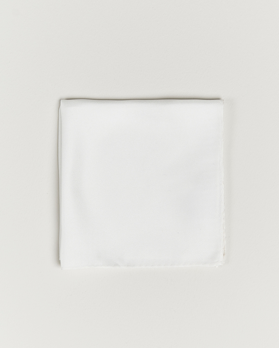 Uomini | Fazzoletti da taschino | Amanda Christensen | Handkercheif Silk White