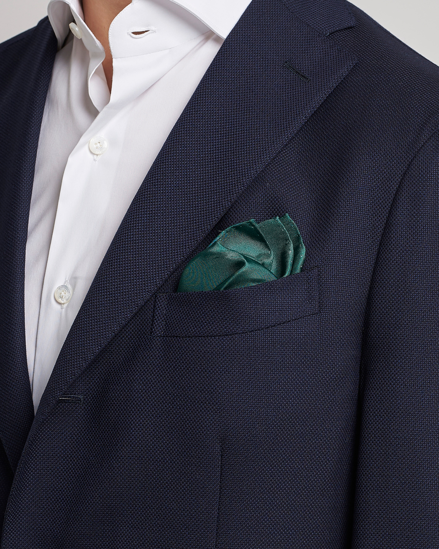 Uomini | Fazzoletti da taschino | Amanda Christensen | Handkercheif Silk Green