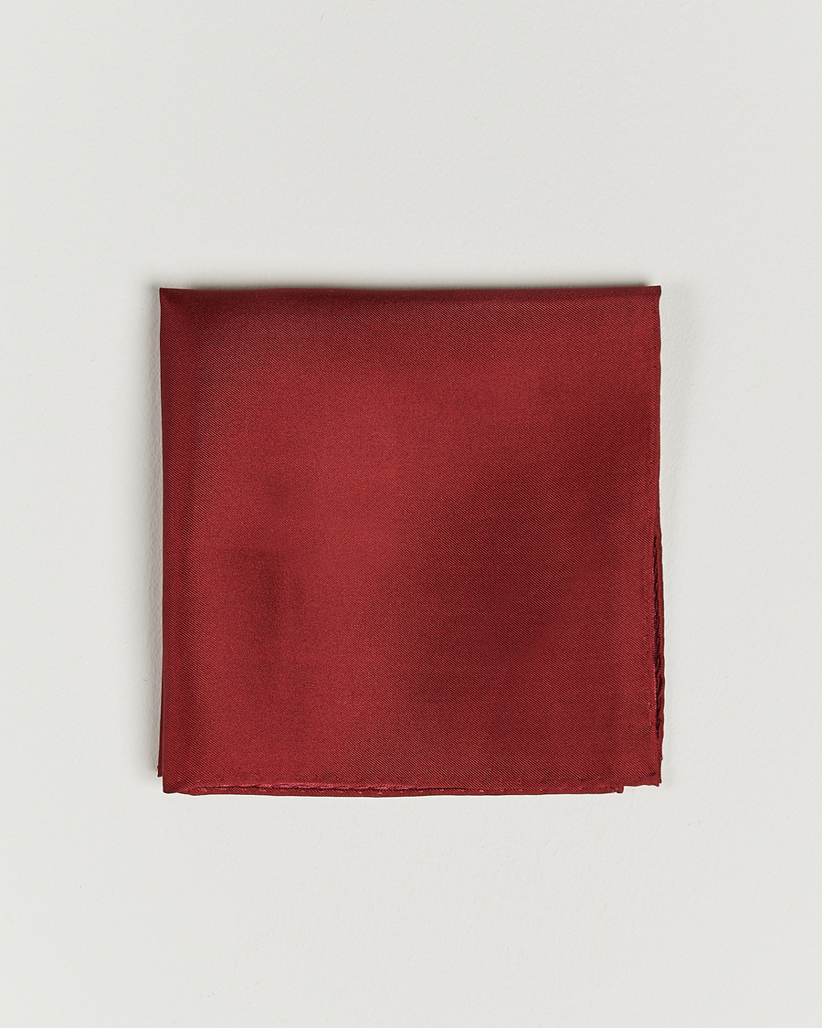 Uomini | Fazzoletti da taschino | Amanda Christensen | Handkercheif Silk Wine Red