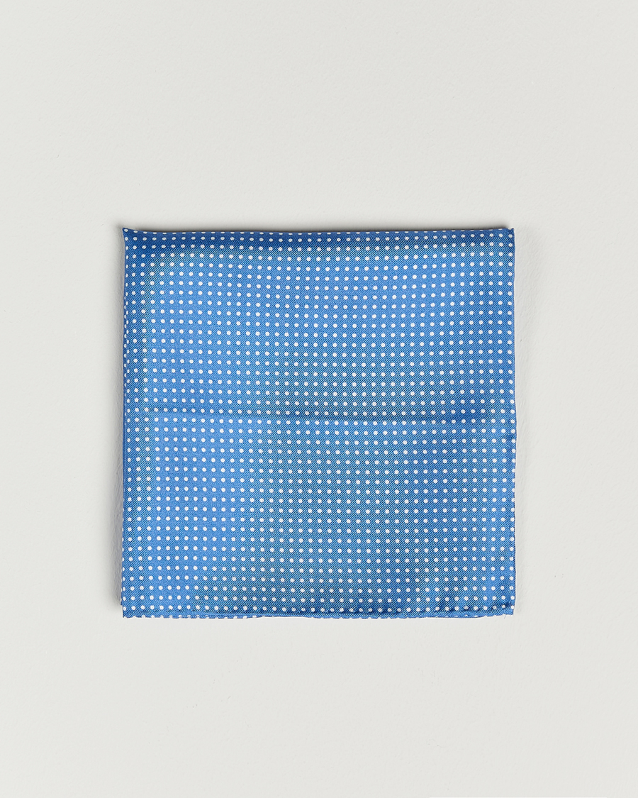 Uomini | Fazzoletti da taschino | Amanda Christensen | Handkerchief Dot Silk Sky Blue