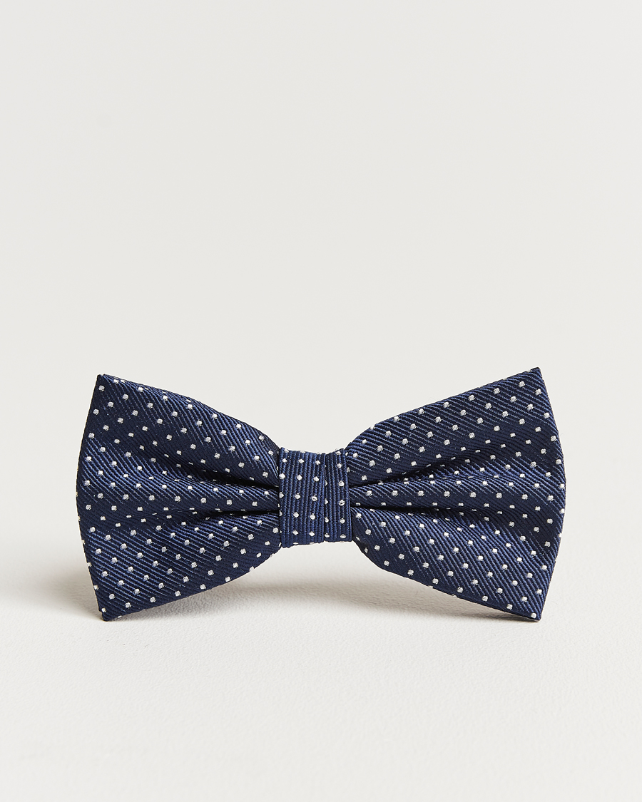 Uomini | Amanda Christensen Micro Dot Pre Tie Silk Navy | Amanda Christensen | Micro Dot Pre Tie Silk Navy
