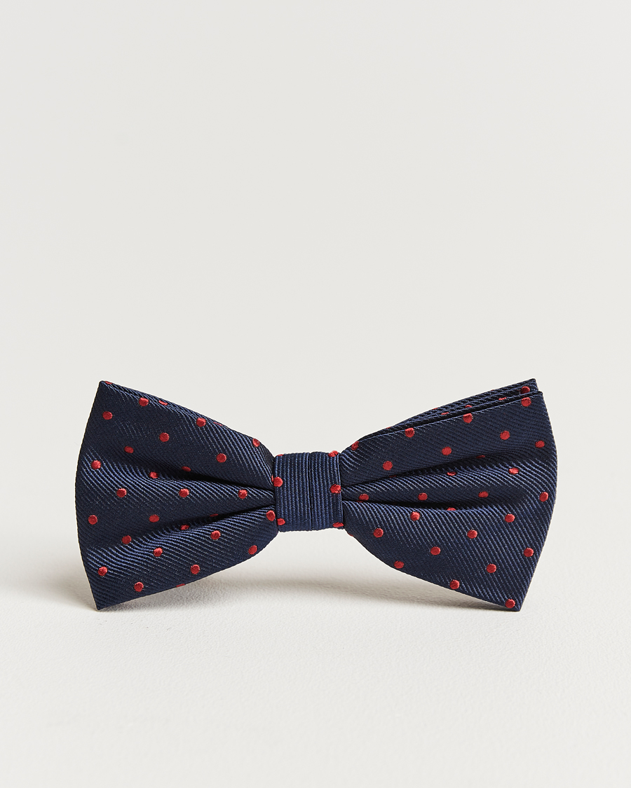 Uomini | Amanda Christensen Dot Pre Tie Silk Navy/Wine | Amanda Christensen | Dot Pre Tie Silk Navy/Wine