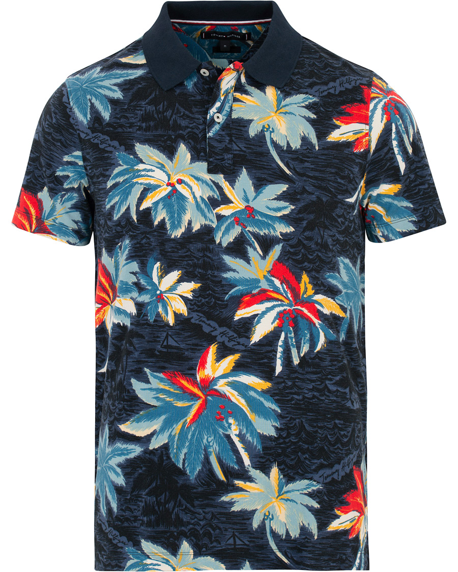 Uomini | Polo | Tommy Hilfiger | All Over Flower Print Polo Vintage Indigo