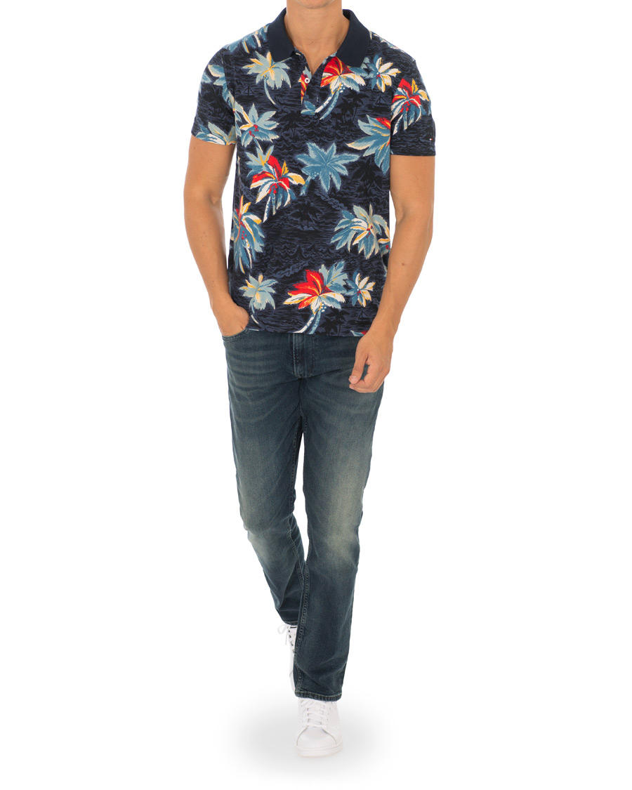 Uomini | Polo | Tommy Hilfiger | All Over Flower Print Polo Vintage Indigo