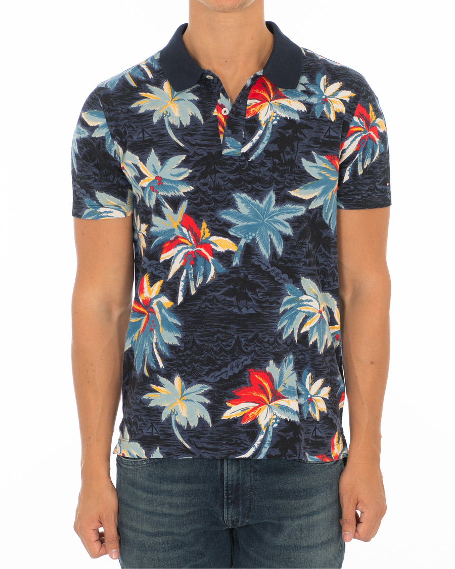 Uomini | Polo | Tommy Hilfiger | All Over Flower Print Polo Vintage Indigo