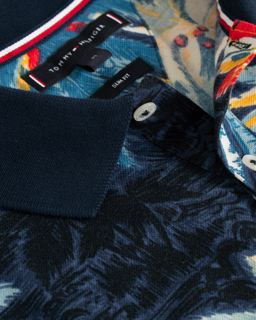 Uomini | Polo | Tommy Hilfiger | All Over Flower Print Polo Vintage Indigo