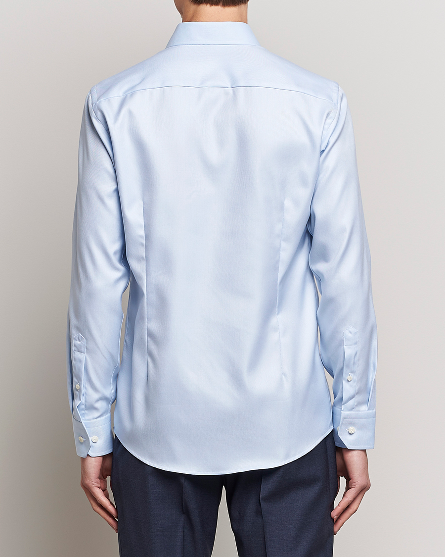 Uomini | Camicie | Eton | Slim Fit Textured Twill Shirt Blue