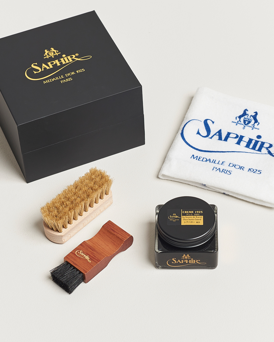 Uomini | Cura delle scarpe | Saphir Medaille d'Or | Gift Box Creme Pommadier Black & Brush