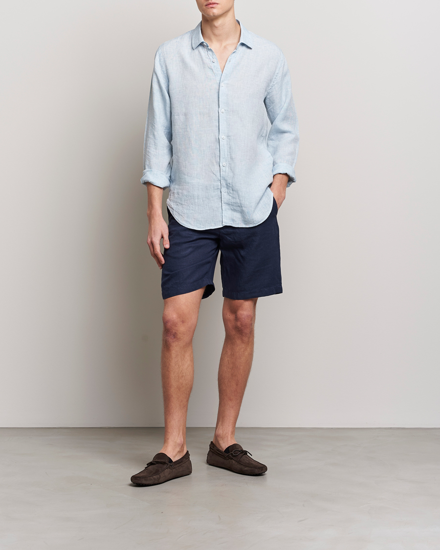 Uomini | Pantaloncini | Orlebar Brown | Norwich Linen Shorts Navy