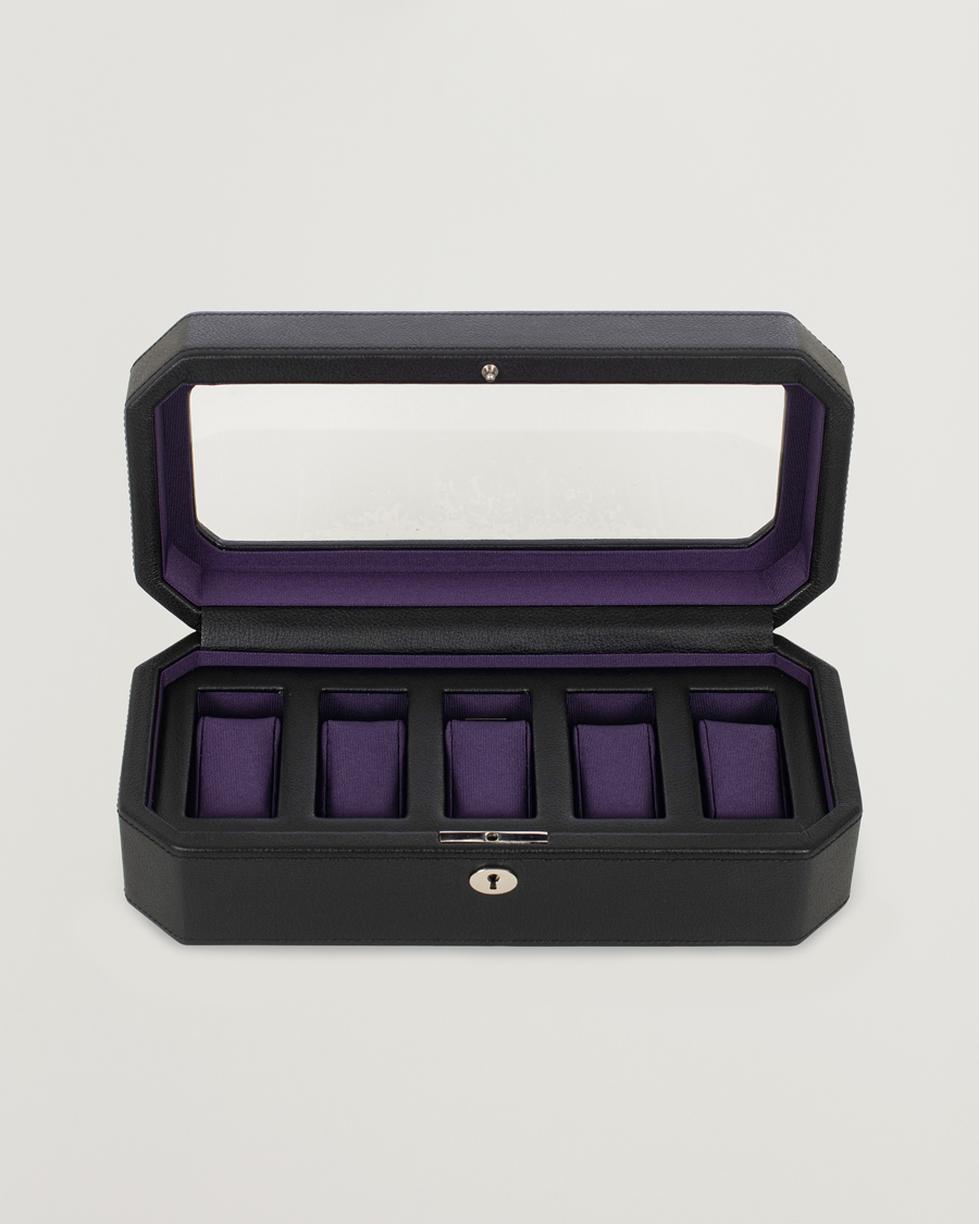 Uomini | Orologi & Portagioielli | WOLF | Windsor 5 Piece Watch Box Black Purple