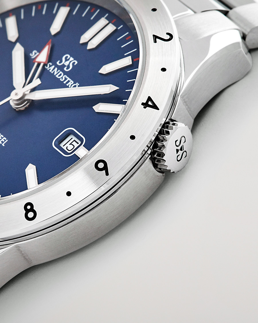 Uomini | Sjöö Sandström Royal Steel Worldtimer 41mm Blue with Steel | Sjöö Sandström | Royal Steel Worldtimer 41mm Blue with Steel