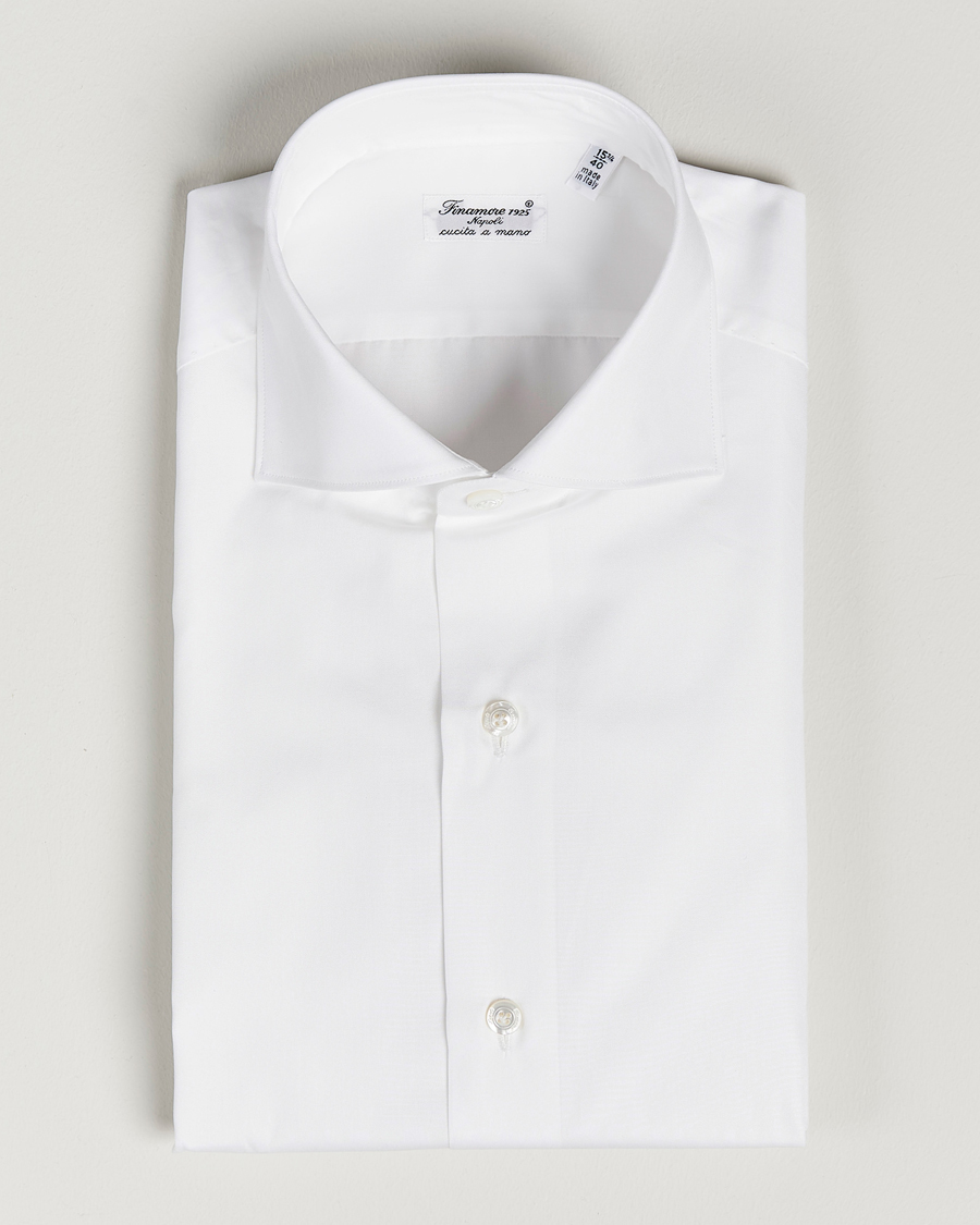 Uomini | Camicie | Finamore Napoli | Milano Slim Fit Classic Shirt White