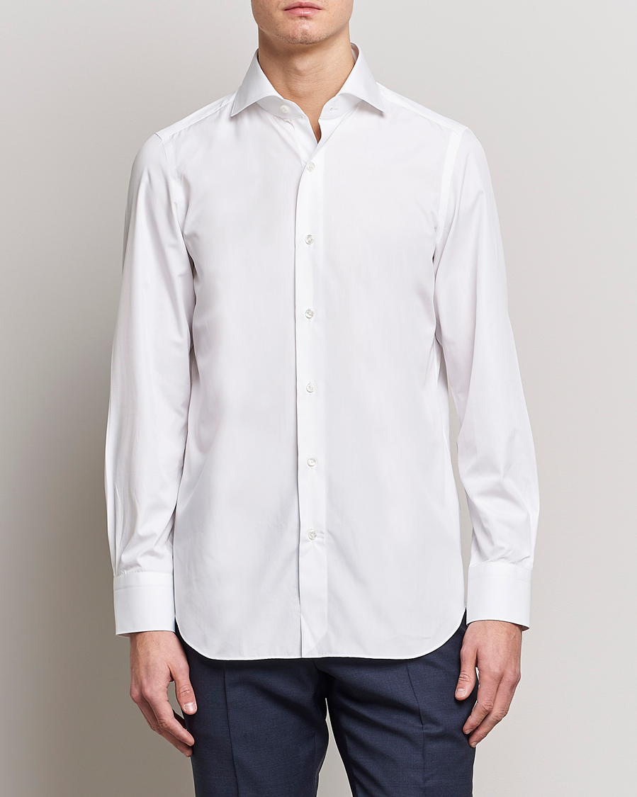 Uomini | Camicie | Finamore Napoli | Milano Slim Fit Classic Shirt White