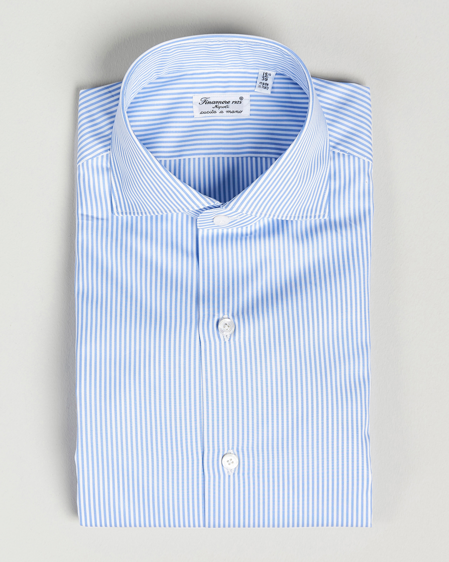 Uomini | Camicie | Finamore Napoli | Milano Slim Fit Classic Shirt Blue